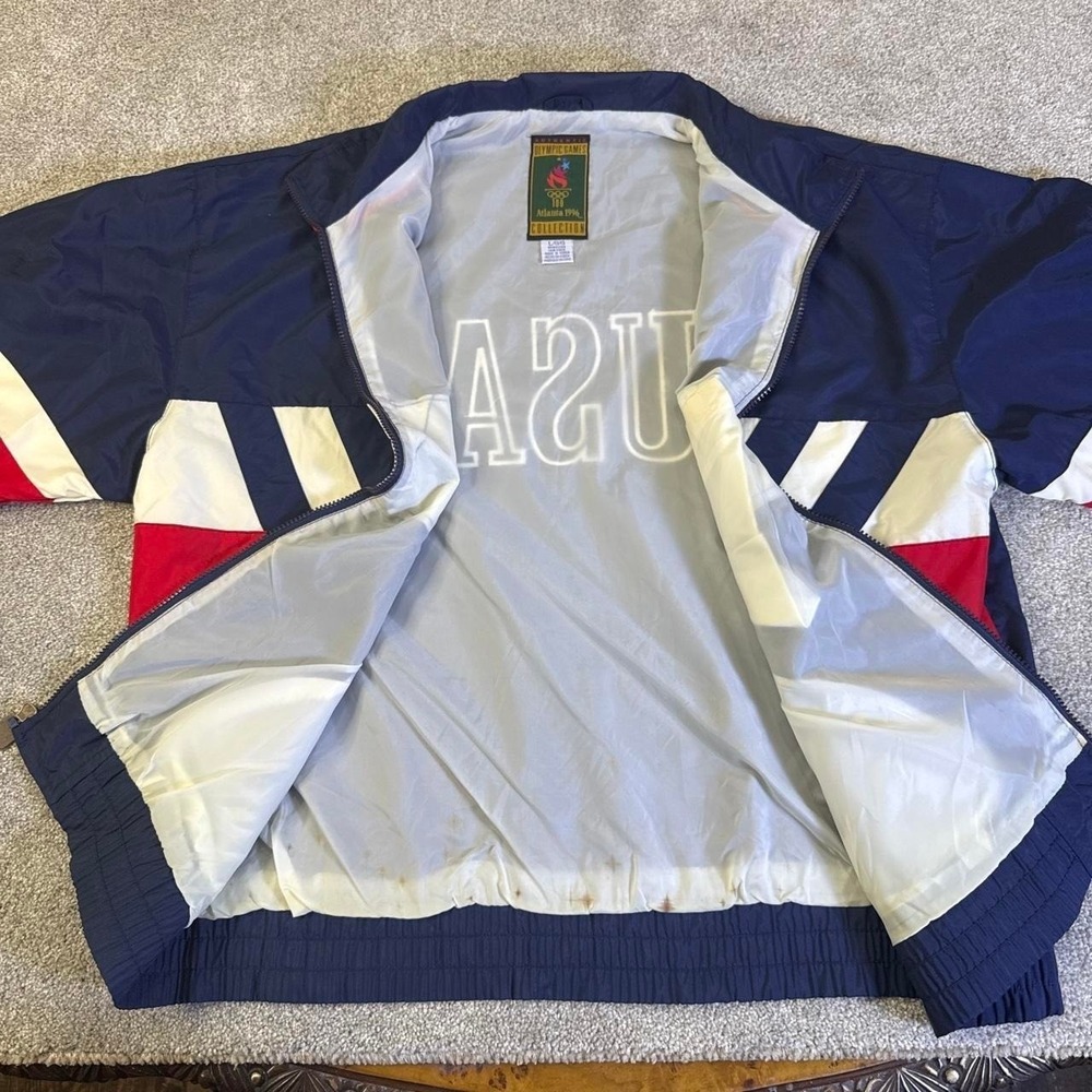 Vintage 1996 Atlanta Olympics Logo 7 Windbreaker Large Dead Stock - Picture 5 of 8